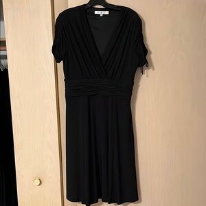 Evan Picone Elegant Black Dress short sleeve 14P